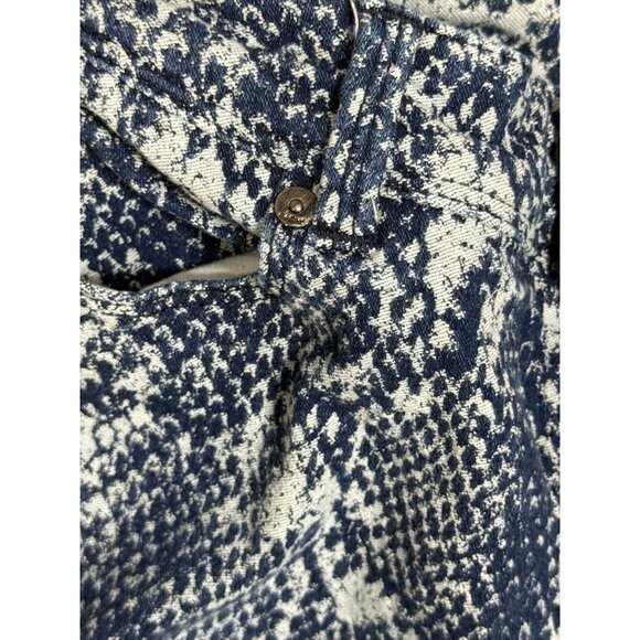 CACHE Womens Size 4 Blue & White  Denim Stretch Snake Print Skinny Jeans Comfort - Picture 12 of 13